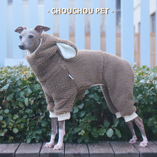 Sherpa Bunny Hood Dog Jumpsuit