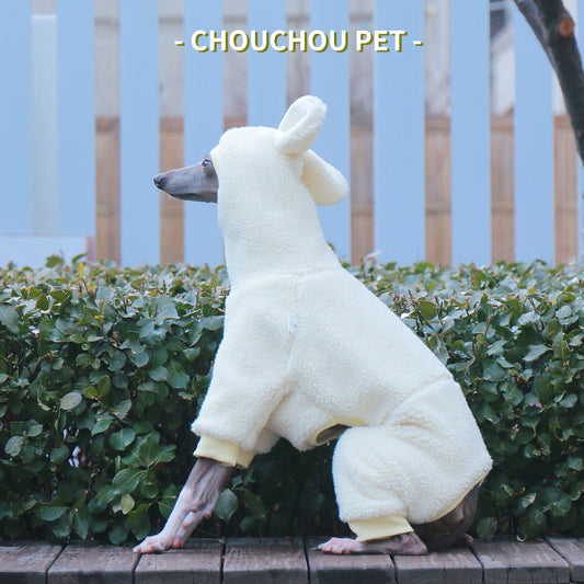 Fleece Hooded Dog Jumpsuit