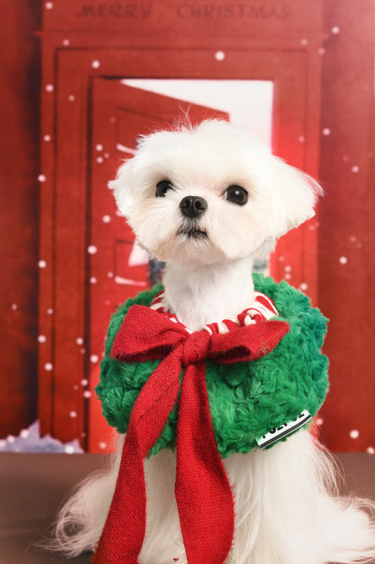 Christmas Limited Christmas Tree Plush Pet Scarf