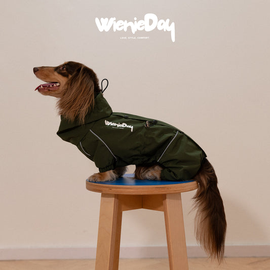 WienieDay Full-Body Dachshund Rain Jacket
