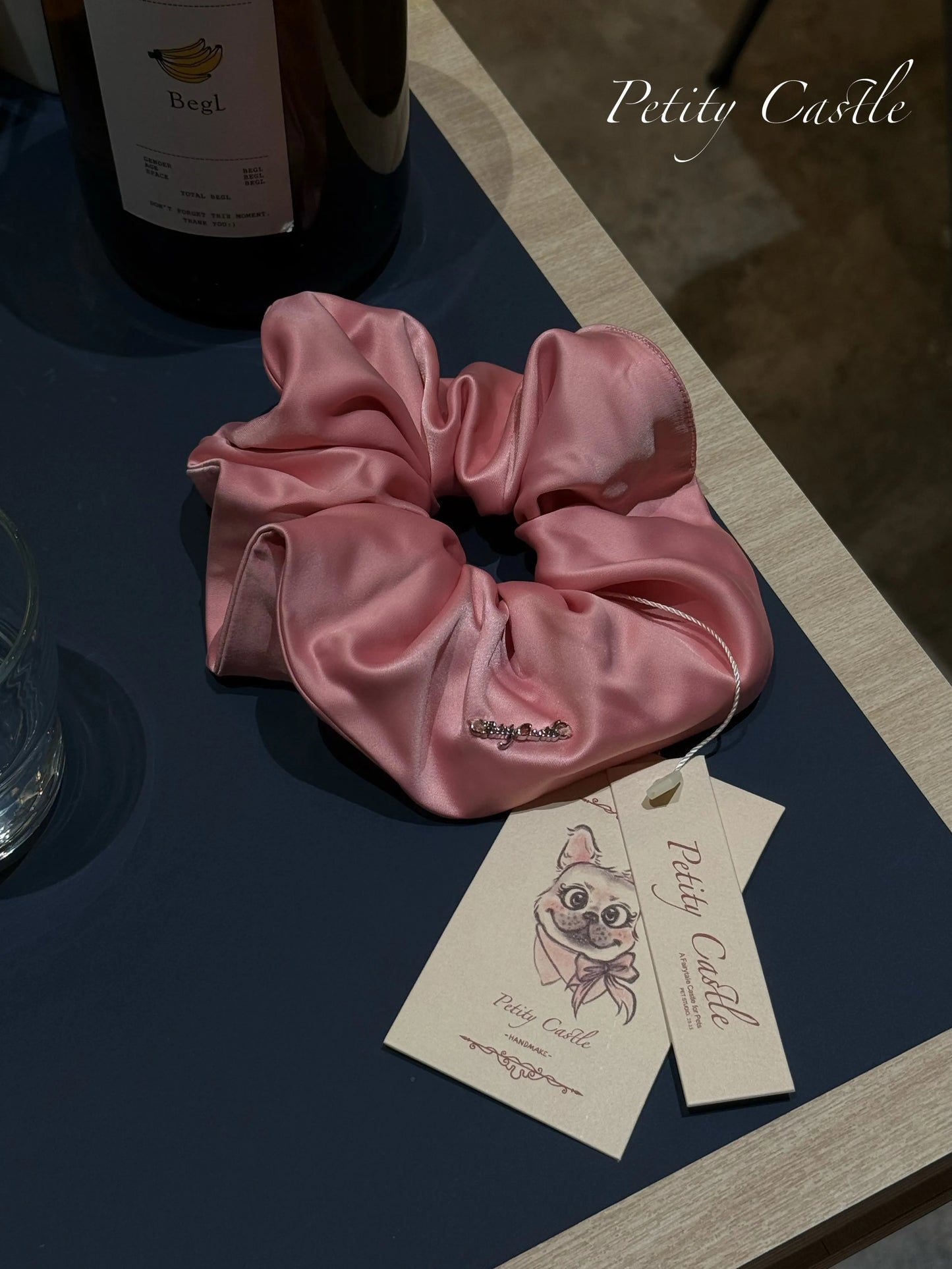 Petity Castle Dog Satin Scrunchie