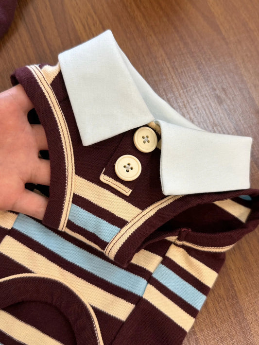 Mint Canelé Striped Vest Dress
