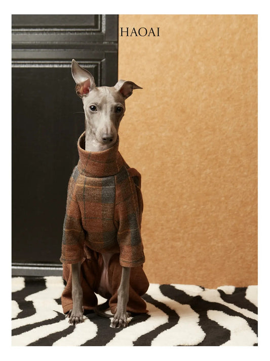 Maple Plaid Two-Piece Look Dog Onesie view 1