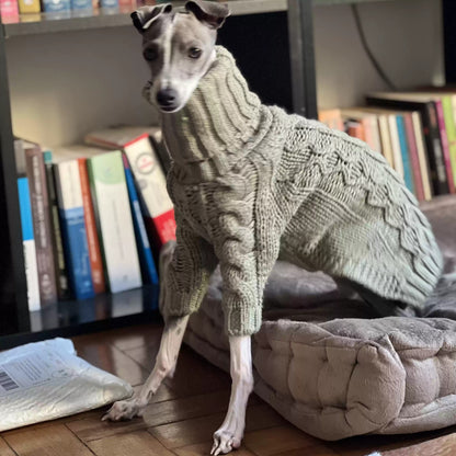 Sage Green Cable Knit Dog Sweater photo 1