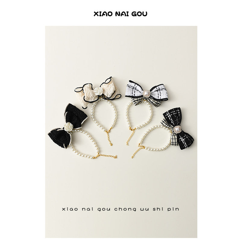 Bow Pearl Pet Necklace Collar