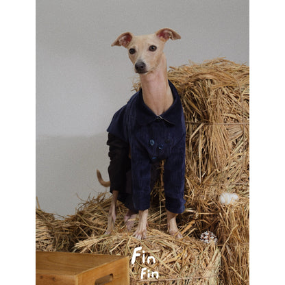 Cotton Corduroy Dog Jacket with Floral Lining