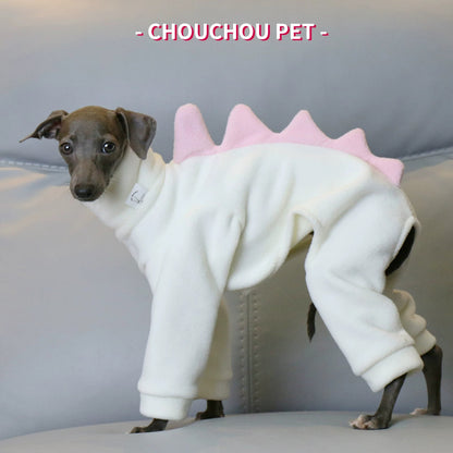Dinosaur Fleece 4-Leg Dog Jumpsuit
