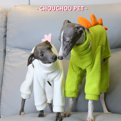 Dinosaur Fleece 4-Leg Dog Jumpsuit