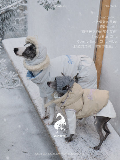 90% White Duck Down Dog Onesie Coat