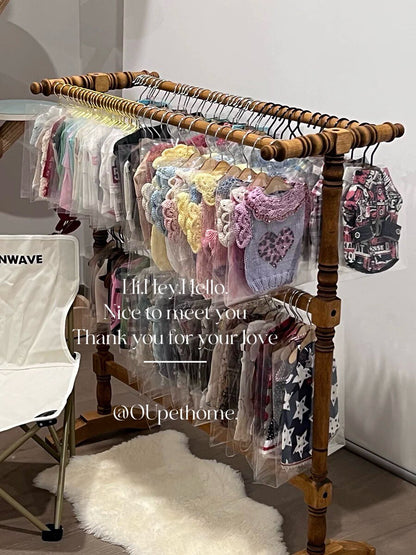 OU Solid Wood Pet Garment Rack with Hangers