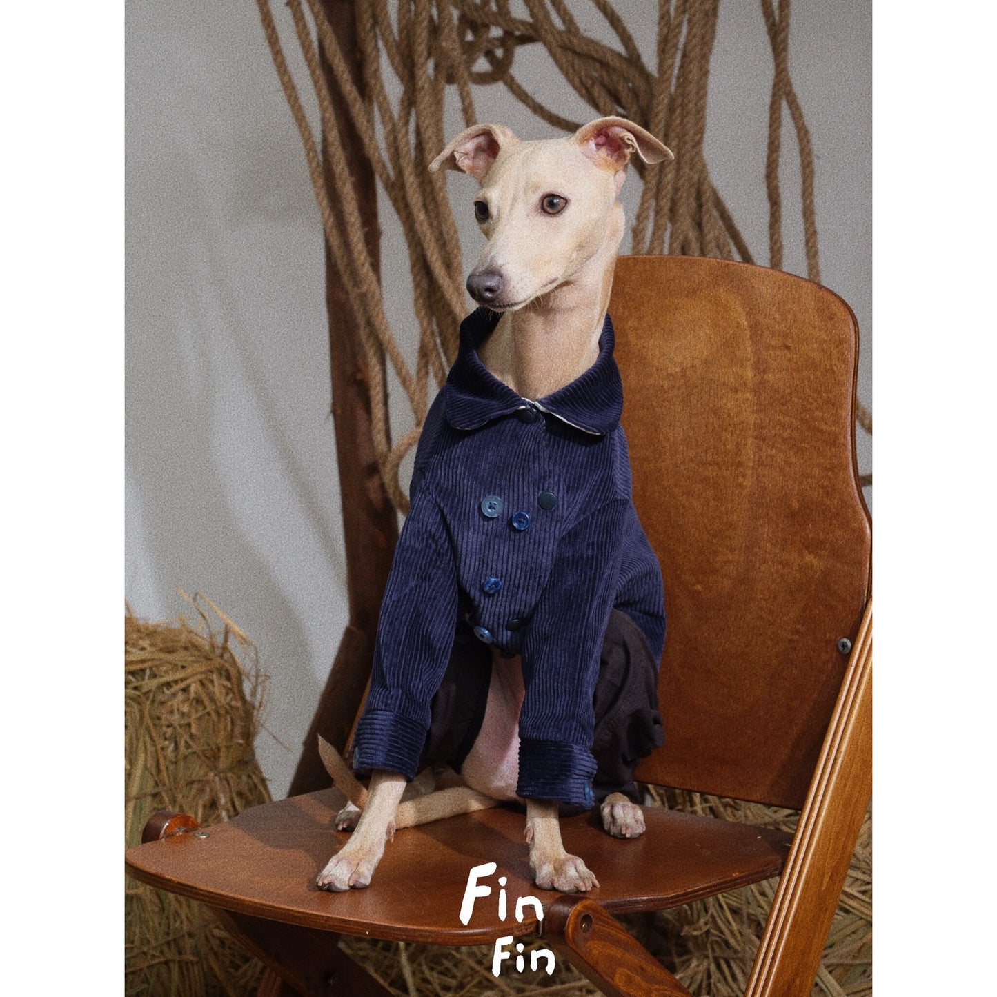 Cotton Corduroy Dog Jacket with Floral Lining