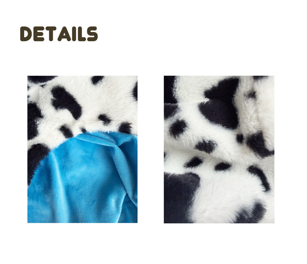 Cow Print Faux Rabbit Fur Dog Jumpsuit