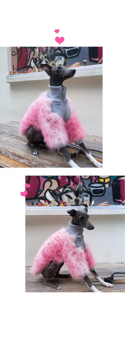 Luxury Faux Fur Two-Legged Dog Winter Coat