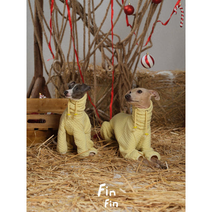 Yellow Diamond Dog Hoodie for Italian Greyhounds