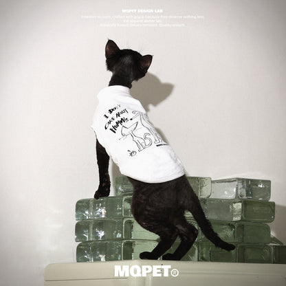 MQPET Original Graffiti Slub Cotton Matching Pet Vest