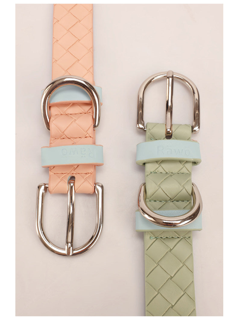 Braided PU Pet Collar for Dog & Cat with Scarf Neck Protector