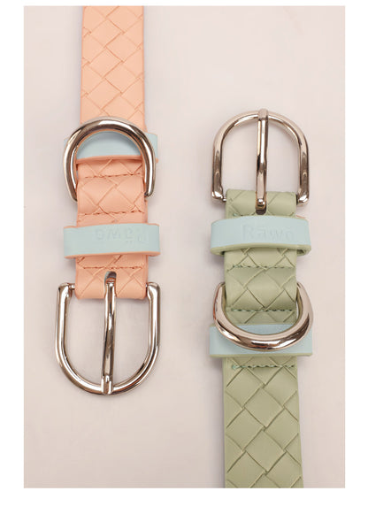 Braided PU Pet Collar for Dog & Cat with Scarf Neck Protector