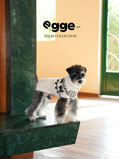 Fair Isle Jacquard Dog Sweater with Foldover Collar