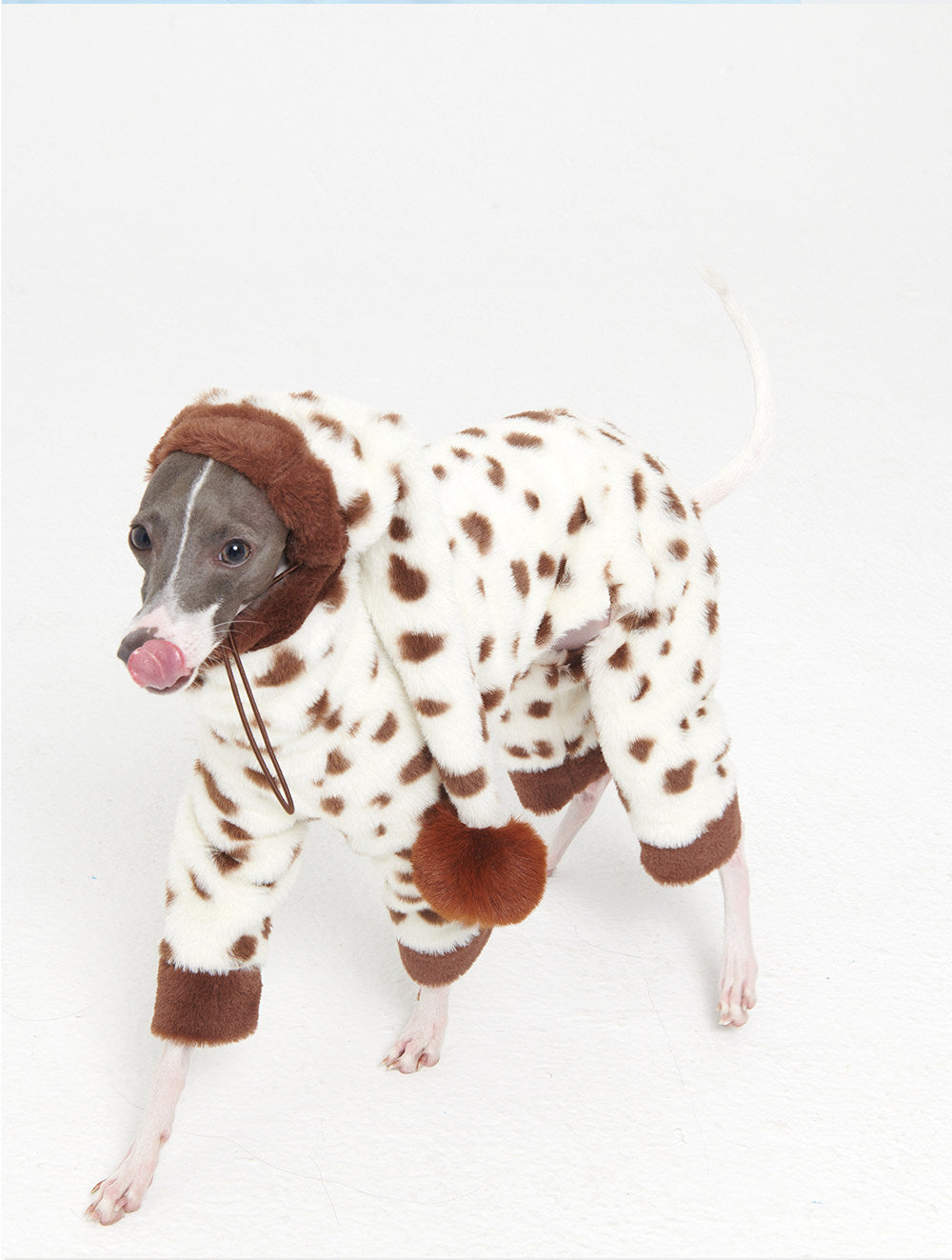 Polka Dot Faux Rabbit Fur Dog Sleep Cap