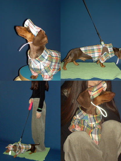 POXFFEE Plaid Shirt or Hat for Small Dogs