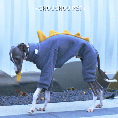 Dinosaur Fleece 4-Leg Dog Jumpsuit