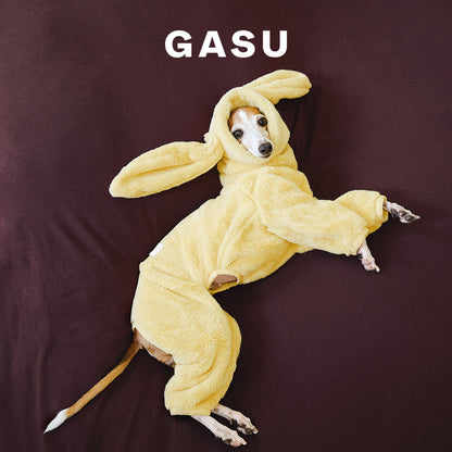 Rabbit Ear Fleece Dog Jumpsuit Hoodie