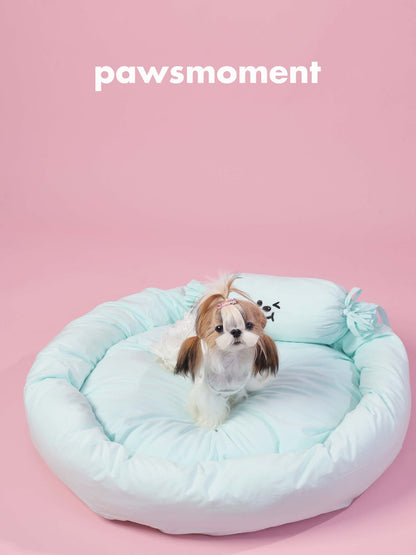 Cama de algodón lavable para mascotas, colores caramelo