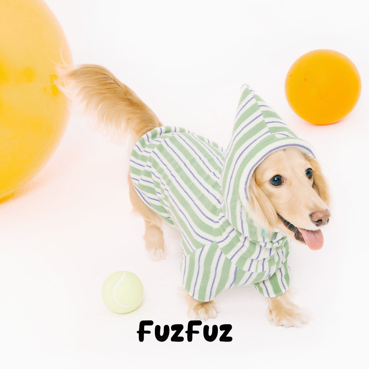 Striped Hooded Dog Two-Leg Jumpsuit