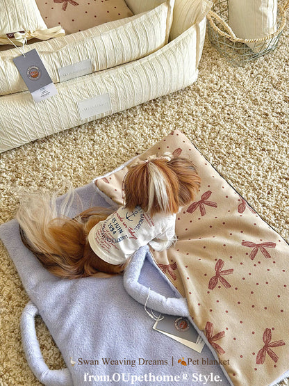 OUpethome Reversible Mink Pet Travel Blanket