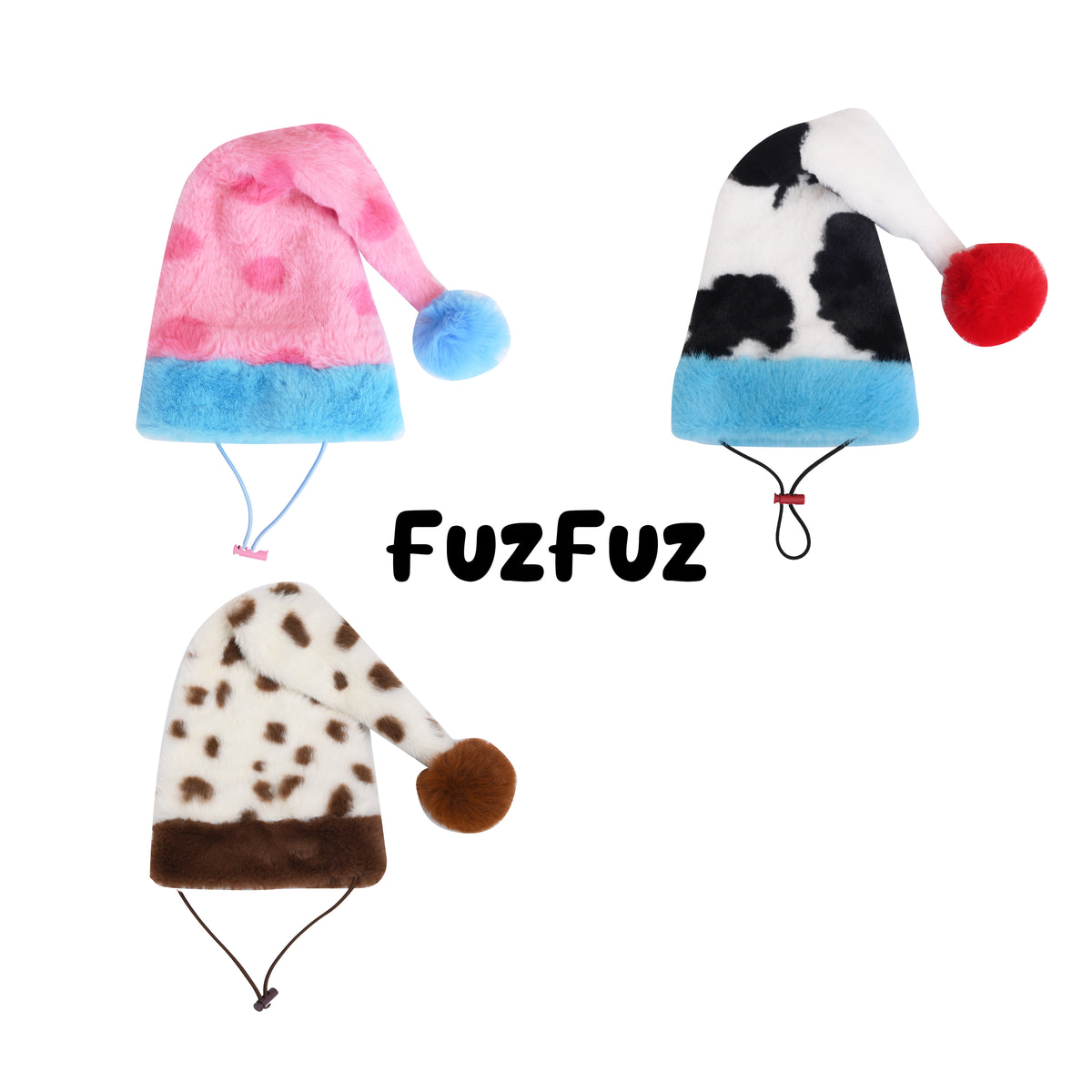 Polka Dot Faux Rabbit Fur Dog Sleep Cap