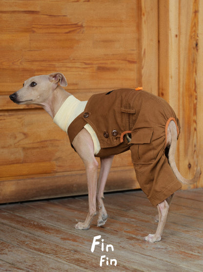Adjustable Cotton Dog Overalls for Italian Greyhounds