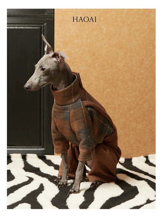 Maple Plaid Two-Piece Look Dog Onesie view 2