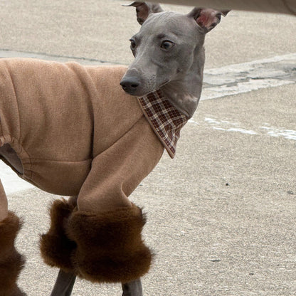 Chestnut Fleece Knit Dog Onesie view 2