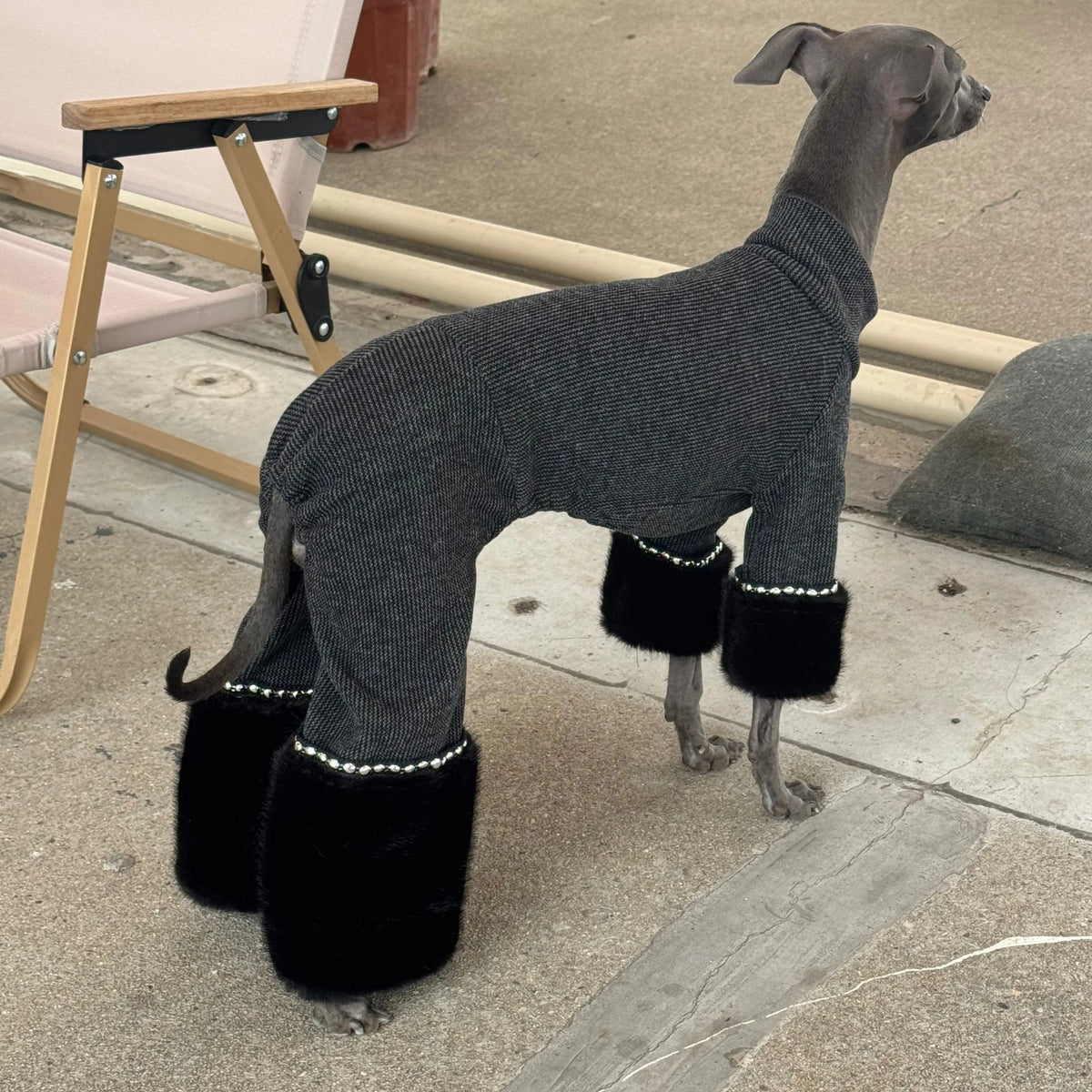 York Black Cashmere Touch Dog Onesie view 2