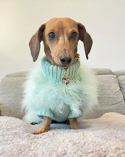 Luxury Feather Dog Sweater, Core Spun Yarn