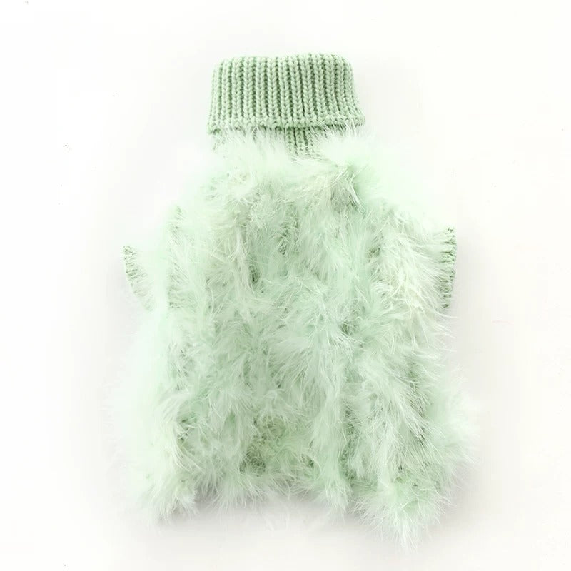Luxury Feather Dog Sweater, Core Spun Yarn