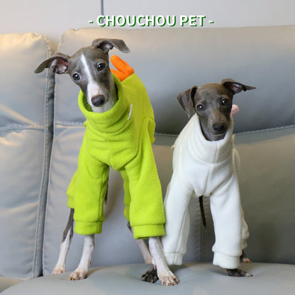 Dinosaur Fleece 4-Leg Dog Jumpsuit