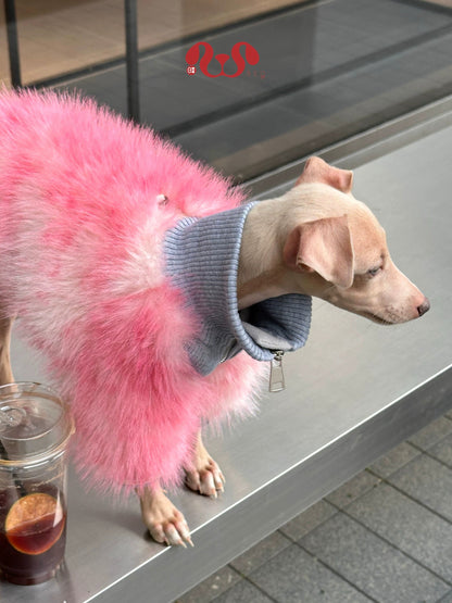 Luxury Faux Fur Two-Legged Dog Winter Coat
