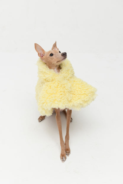 Butter Yellow Plush Cape Pet Hat