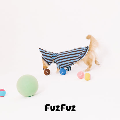 Striped Hooded Dog Two-Leg Jumpsuit