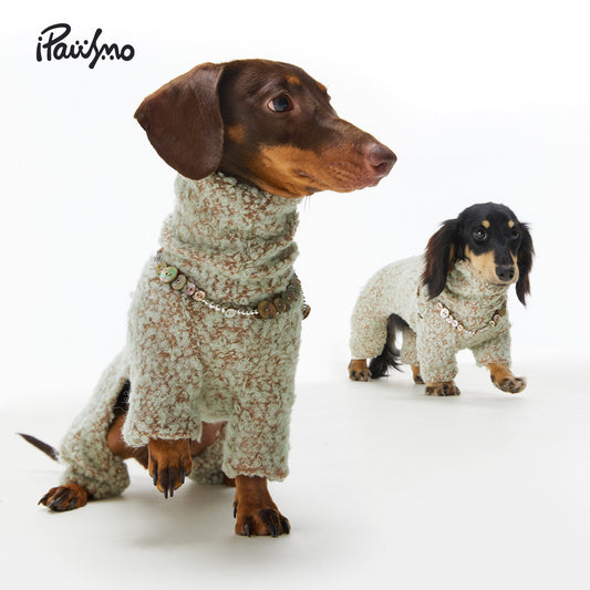 Wool Dog Turtleneck Jumpsuit