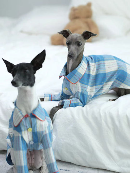 Plaid Cotton Dog Pajamas for Italian Greyhounds
