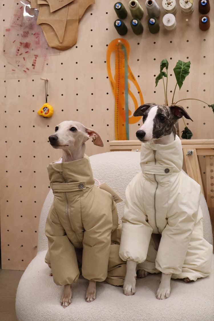 90% White Duck Down Dog Onesie Coat