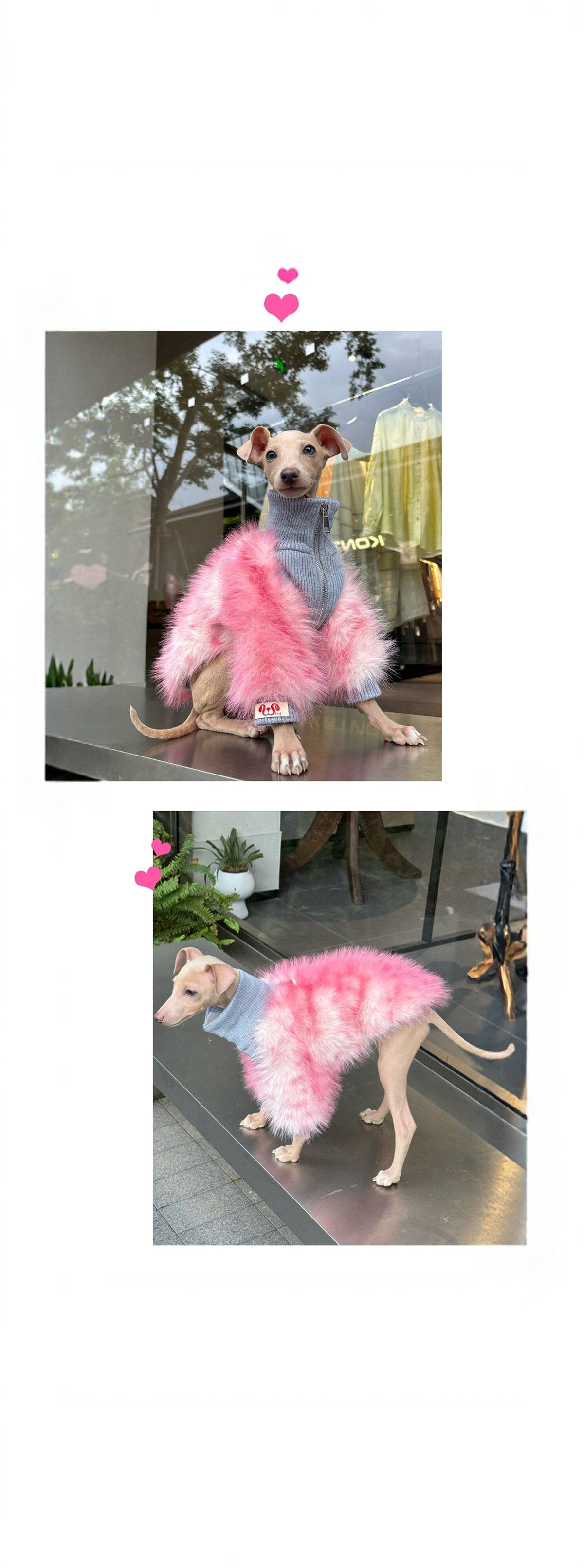 Luxury Faux Fur Two-Legged Dog Winter Coat