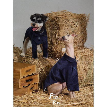 Cotton Corduroy Dog Jacket with Floral Lining