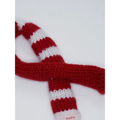 Striped Wool-Blend Dog Scarf for Small Breeds