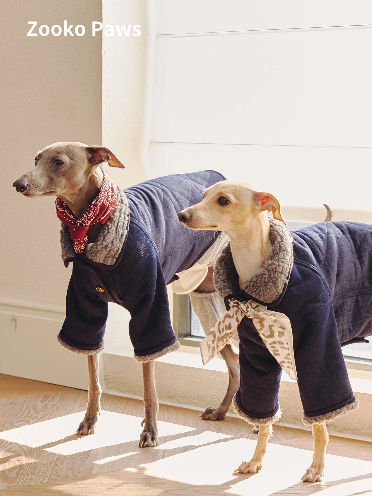 Vintage Denim Dog Winter Coat