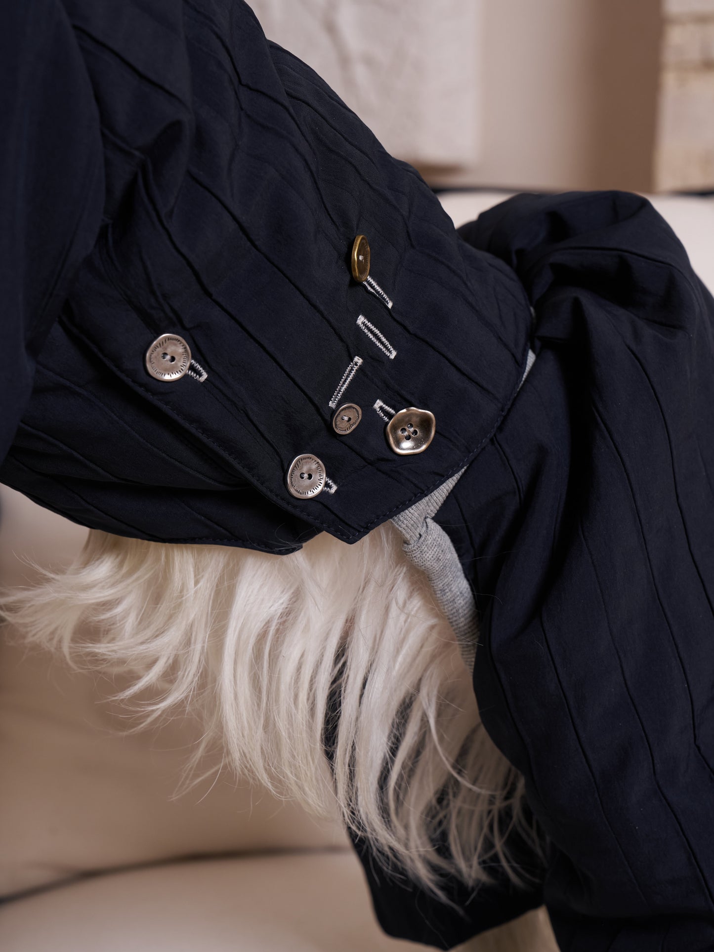 Detachable Quilted Dog Jacket and Pants Set
