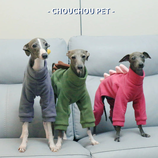 Dinosaur Fleece 4-Leg Dog Jumpsuit