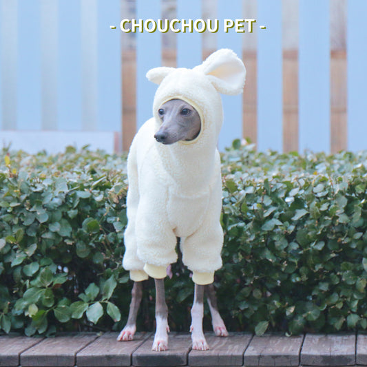 Fleece Hooded Dog Jumpsuit